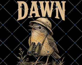 Ptak o świcie PNG, Zabawne obserwacje ptaków PNG, Klub obserwatorów ptaków do pobrania w wersji cyfrowej, Projekt koszulki dla miłośników przyrody i ptasich nerdów
