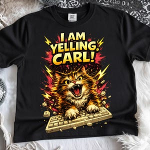 I Am Yelling Carl PNG, Angry Cat Meme PNG, Funny Work Stress Cat Design, Programmer Humor Graphic, Office Humor Digital Download