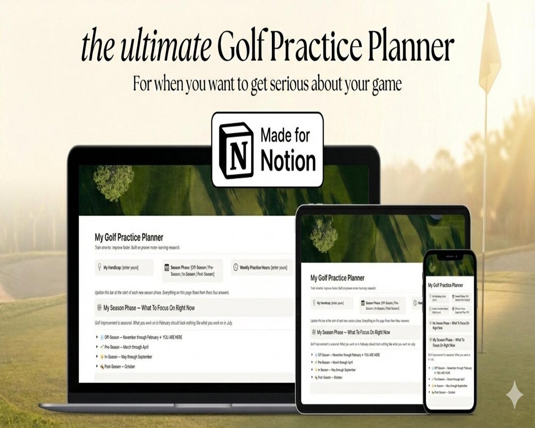 Golf Program Samples Golf Practice Planner Notion Template | 12 Week Training Program ...