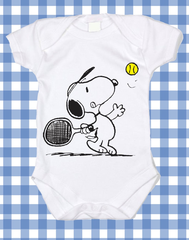 NEW Snoopy Tennis Screen Printed Tshirt Peanuts OnePiece Etsy