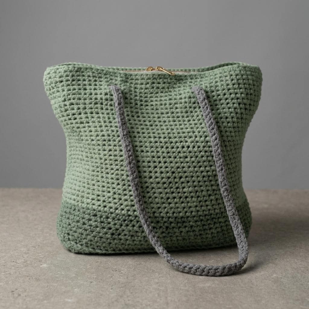 29 Modern Crochet Patterns to Refresh Your Handmade Style Today 17 Minimalist Sage Green Shoulder Bag Pattern