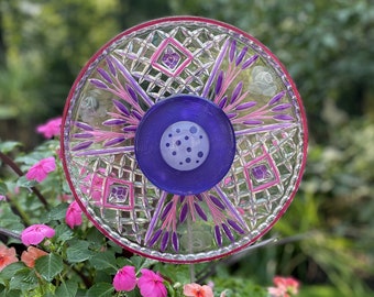 Garden Dish Flowers, Garden Plate Flower, Garden Art and Garden Sun Catcher