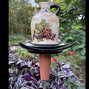 Garden TOTEM and Garden STATUE Made with Recycled Glassware by GlassBlooms on Etsy