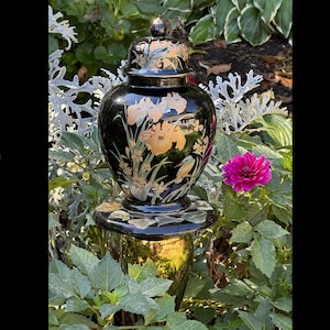 Garden TOTEM and Garden STATUE Made with Recycled Glassware by GlassBlooms on Etsy