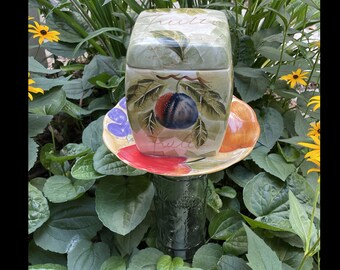 Garden TOTEM Made with Recycled Glassware by GlassBlooms on Etsy
