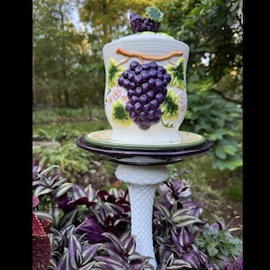 Garden TOTEM Made with Recycled Glassware by GlassBlooms on Etsy