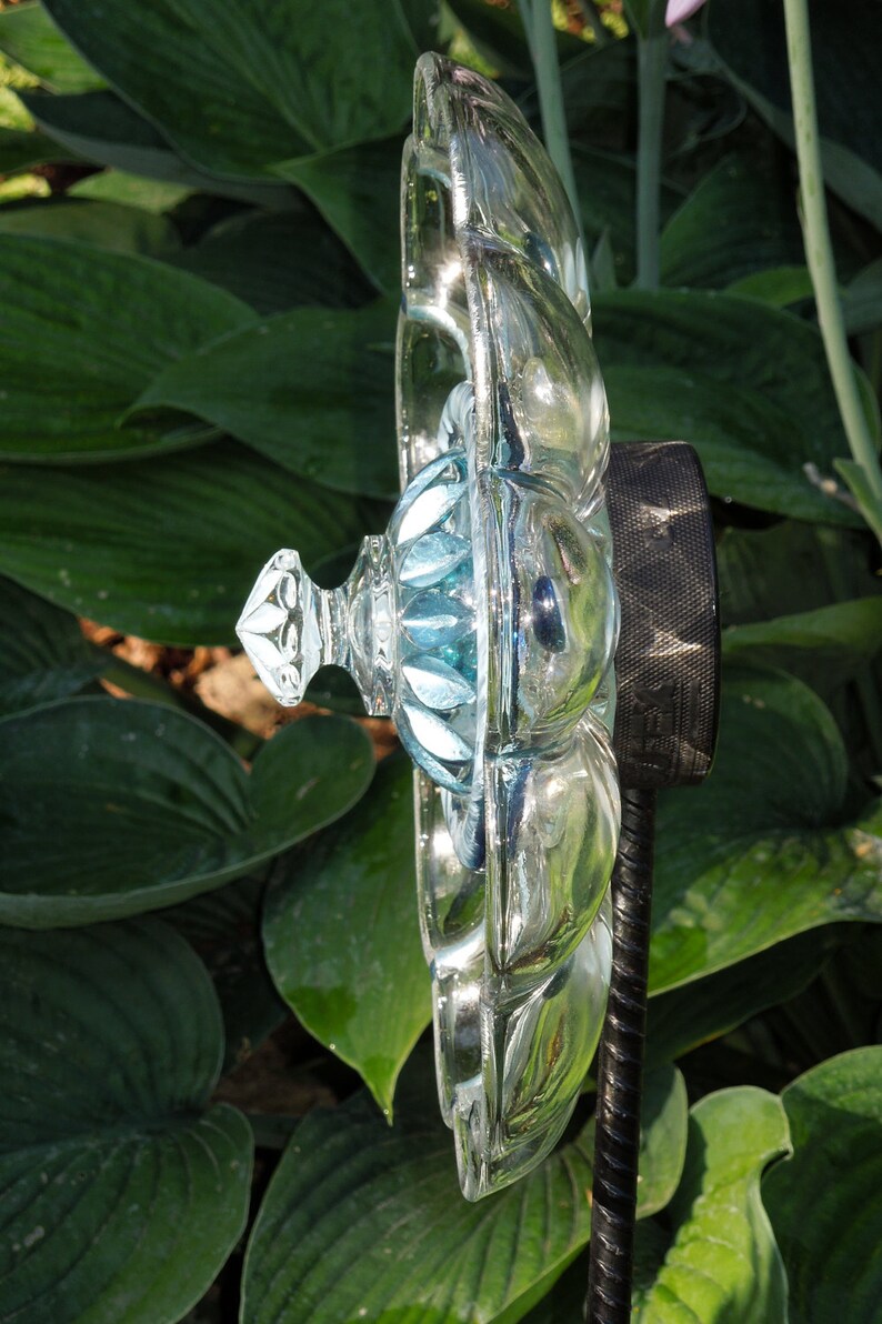 Garden art and Yard art with recycled glassware on Etsy Etsy