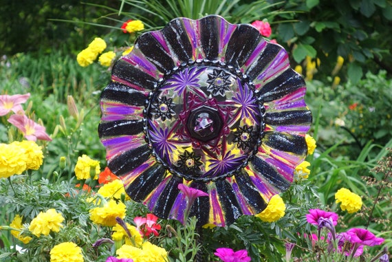 Garden Dish Flowers Garden Plate Flower Garden Art and | Etsy