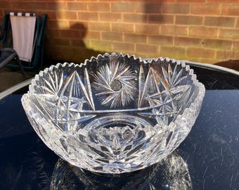 American Brilliant cut lead crystal bowl