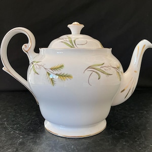 Royal Standard “Symphony” Fine Bone China Teapot – Vintage English Floral Teapot with Gold Trim