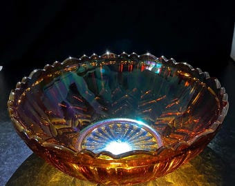 Carnival Glass Bowl - Fenton 'Chevron' Pattern