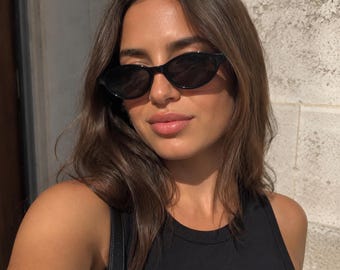 Occhiali da sole ovali neri da donna | Occhiali da sole piccoli e trendy stile Y2K | Occhiali minimalisti vintage chic | Occhiali da vista estivi alla moda