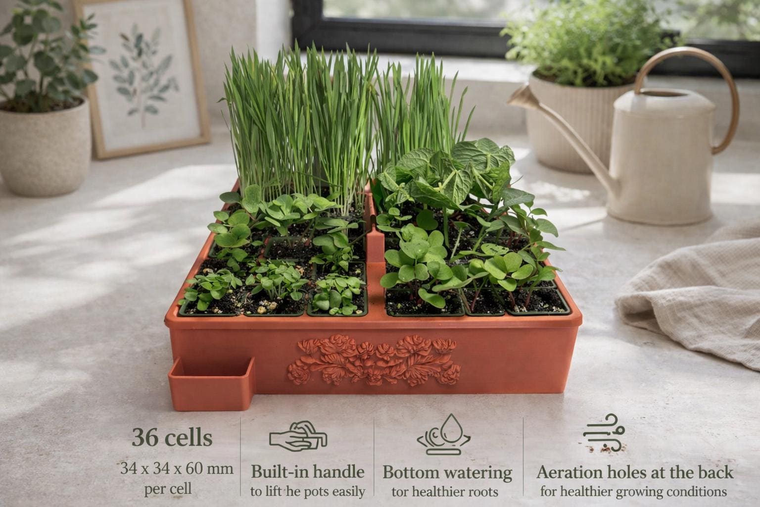 36-Cell Seed Starting Tray - Smart, Practical, and Designed for Successful Seedlings