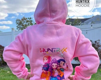 Personalized Kpop Kids Girls Toddler Shirt Hoodie Custom Pink Sweatshirt Huntrix KPDH Rumi Zoey Mira Huntrx Birthday Easter Gift