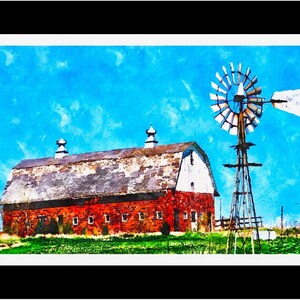 Watercolor Paintings of Barns - Notecards