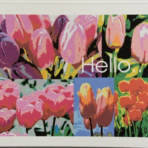 A Bunch of Painted Tulips Saying Hello