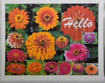 Collage of Zinnias from My Garden - Notecards