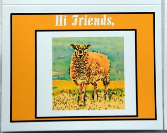 Artistic Painting of Sheep and Lambs at the Farm- Notecards