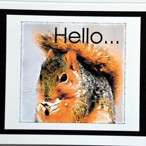 Watercolor Drawings of Squirrels Saying Hello - Notecards