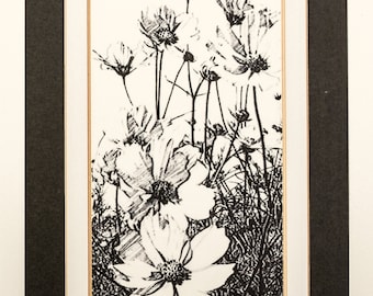 Pencil Sketched Cosmos Just for You - Notecards