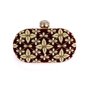Rina beaded box clutch