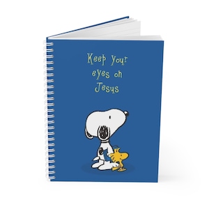 Snoopy Håll blicken fäst vid Jesus Spiralblock | Kristen trosjournal