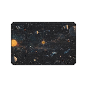 Bureaumat kaart zonnestelsel | Space Planets Constellation Gaming-muismat