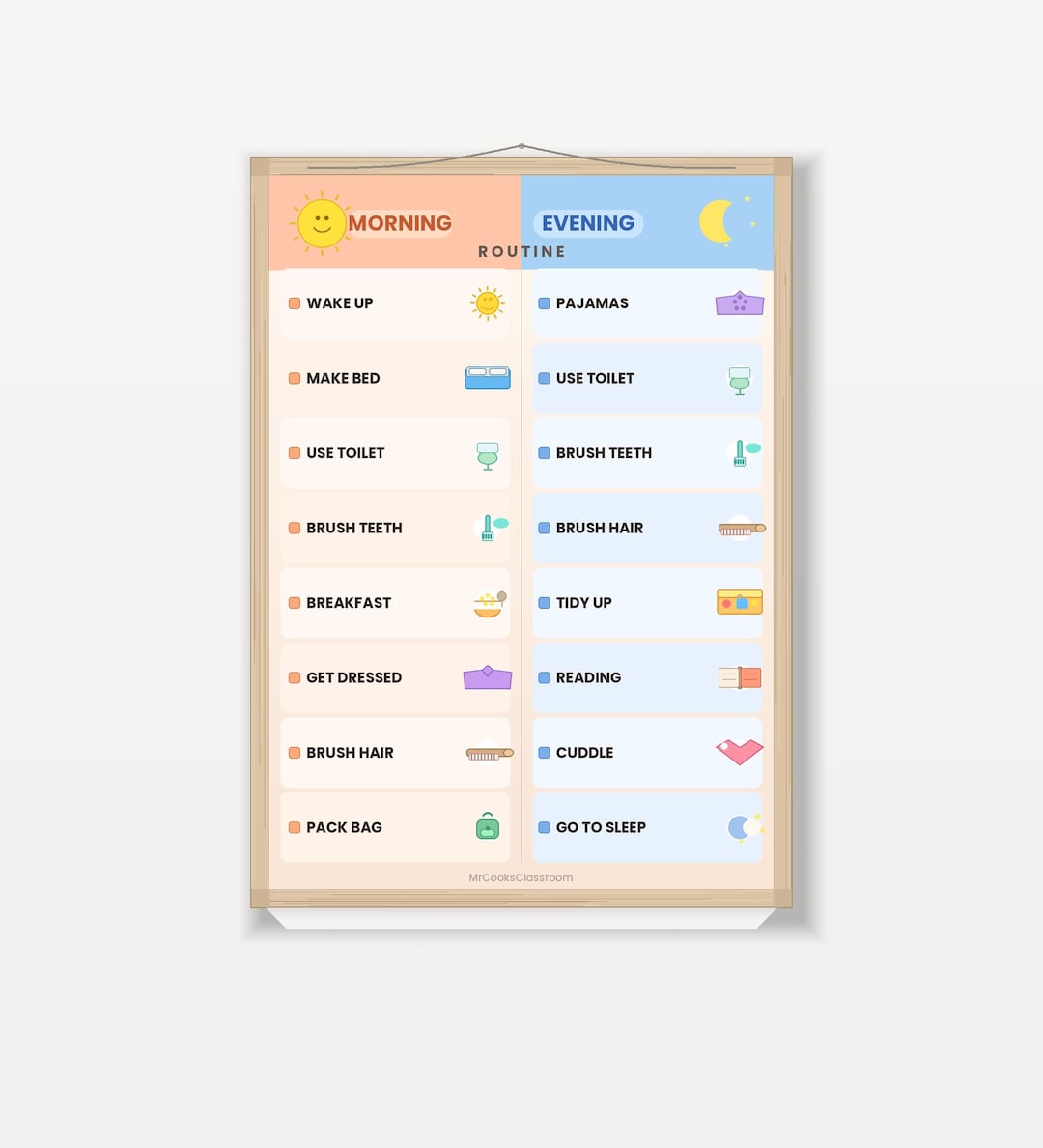 Tableau des routines du matin et du soir pour les enfants | Horaire ...