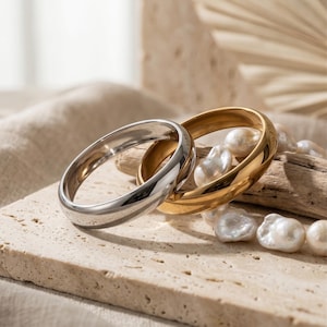 Chunky Wide Dome Bangle – Luxury Mirror Polish Bracelet – 18K Gold PVD or 925 Silver Finish – Waterproof Hypoallergenic – Statement Jewelry