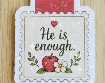 He Is Enough Magnetic Bookmark, Holographic Christian Bible Bookmark, Faith Planner Accessory