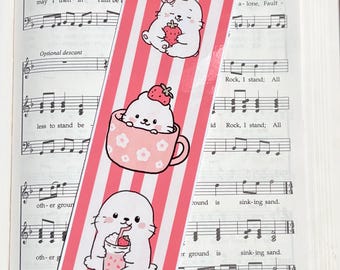 Kawaii Seal Bookmark | Laminated Page Marker (2x6 Inches)