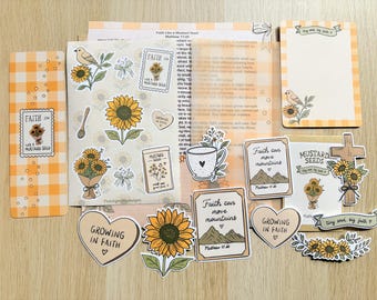 Faith Like a Mustard Seed Journaling Kit, Christian Devotional , Bible Journaling