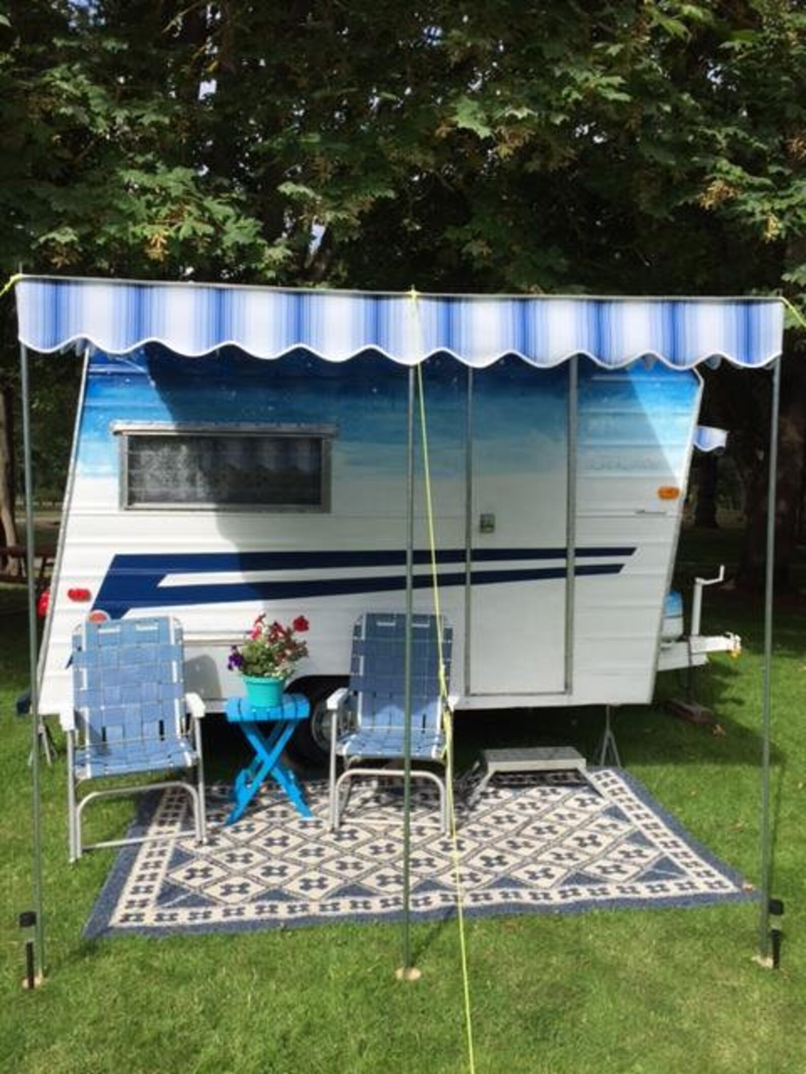 Vintage Camper Awning 8'x7' please Read Entire Etsy