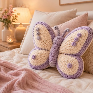 Butterfly Pillow Crochet Pattern PDF | Plush Cushion, Beginner Tutorial