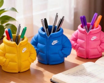 Puffer jacket with pencil holder