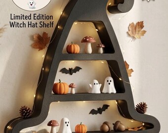 Mini shelf with witch's hat