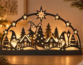 Arche lumineuse gnome de Noël