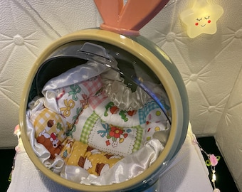 Plushie Green/Yellow Bassinet & Bedding for Your