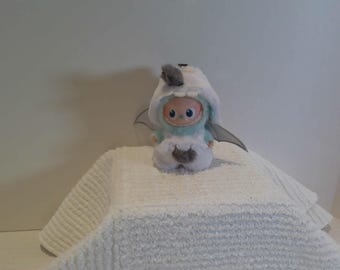 Mini 10cm Plushie Doll White Dragon Outfit