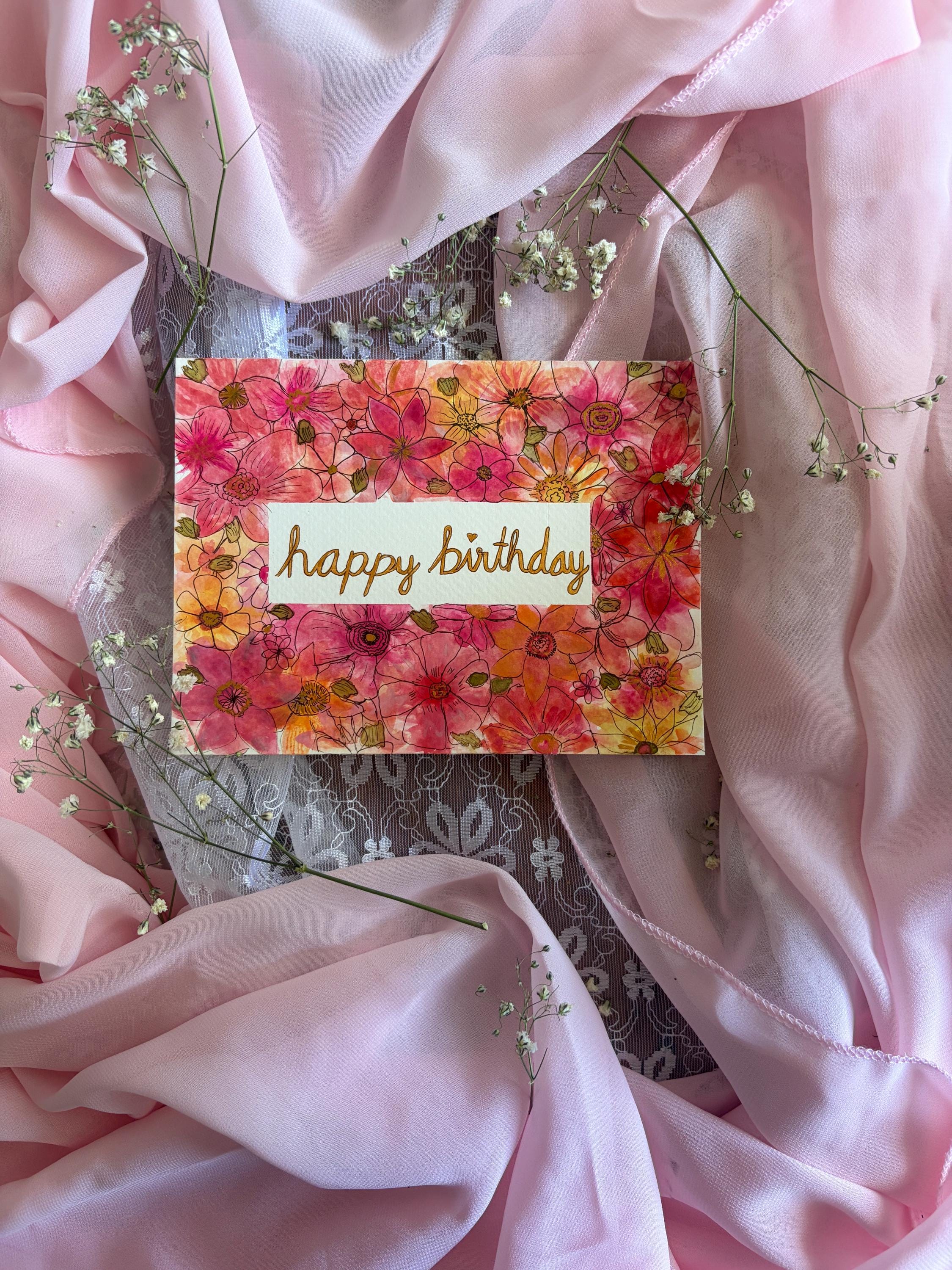 Hand Painted Birthday Card | Watercolor Greeting Card - Etsy