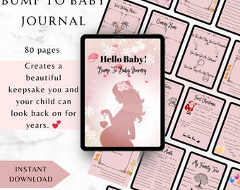 Bump to Baby Memory Journal | Pregnancy First Year Milestone Keepsake (Digital Download)