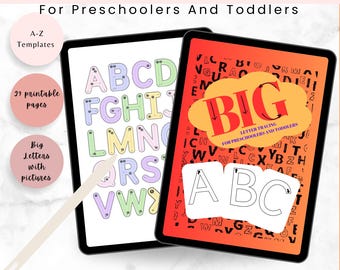 Big Letter Tracing Workbook | Preschool Alphabet Handwriting Practice (Digital Download)