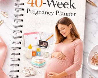 40-Week Pregnancy Planner, Weekly Tracker, Baby Planning Organizer (Digital Download)