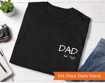 DAD pocket text T-Shirt | Minimalist dad typography tee, fathers day gift