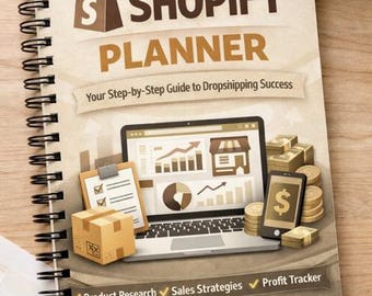 Shopify Dropshipping Planner, Startup Checklist, Online Store Organizer (Digital Download)