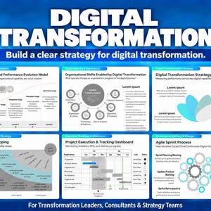 Kit de herramientas de transformación digital PowerPoint / Plantilla de PowerPoint Consultoría, marco estratégico, diapositivas de negocios / gestión de proyectos