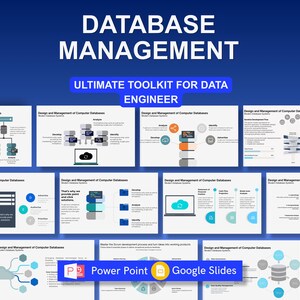 Database PowerPoint Template | Data Infographic Slides for IT Consulting, Data Analysis & Business Presentation