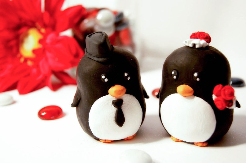 Penguin Wedding Cake Toppers image 1