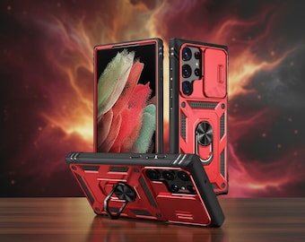 Heavy Duty Kickstand Case Samsung S26 S24 S23 Ultra A56 A36 Shockproof Cover