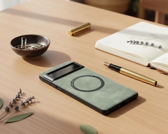 Luxury Soft Leather Magnetic Case for Google Pixel Phones, Shockproof Cover